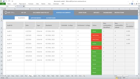 Document Control System Excel Spreadsheet Template - LUZ Templates