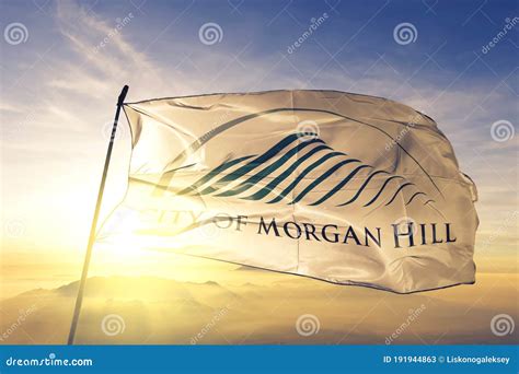 Morgan Hill of California of United States Flag Waving on the Top Stock Image - Image of region ...