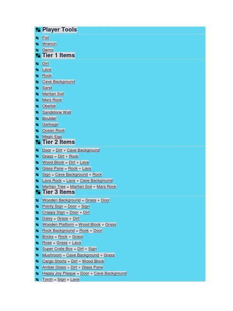 Growtopia's Recipes | PDF | Red | Nature