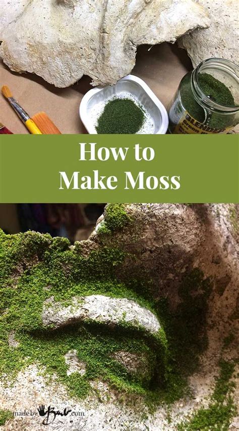 How to Make Moss - MadeByBarb - easy method to add realistic green moss ...