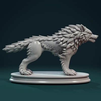 Wolf Sculpture - 3D Model by Skazok