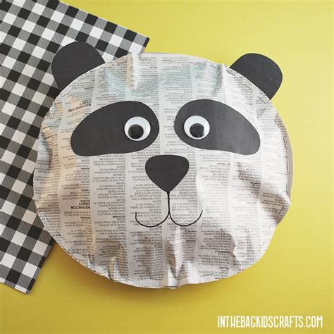 DIY Newspaper Panda Craft for Kids (Free Template) • In the Bag Kids ...