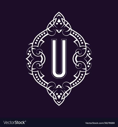 Elegant monogram design with letter u business Vector Image