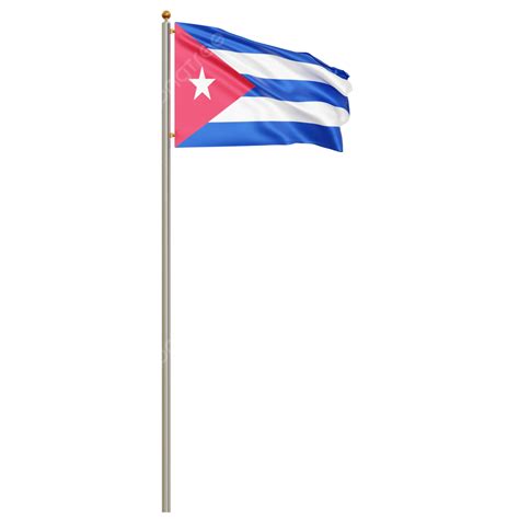 Cuba Flag With Pole, Cuba Flag Waving, Cuba Flag Waving Transparent, Cuba Flag PNG Transparent ...