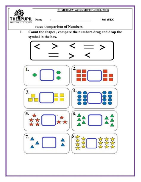 Greater than , Less than interactive worksheet Kindergarten Math Printables, Homeschool ...