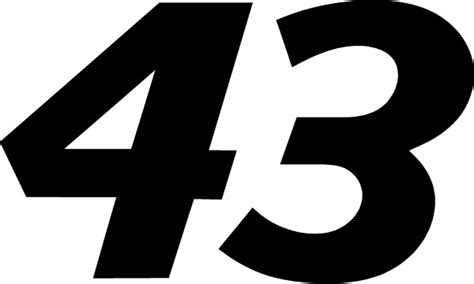 43 RACE NUMBER DECAL / STICKER b