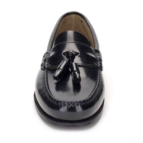 Man Leather Beefroll Loafers Tassels 302 Black, by Latino