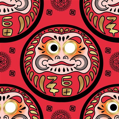 Daruma doll seamless pattern. 343007 Vector Art at Vecteezy