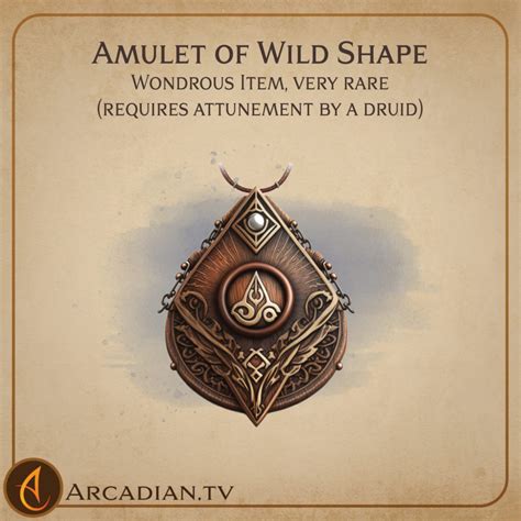 Amulet of Wild Shape – DnD magic item for druids