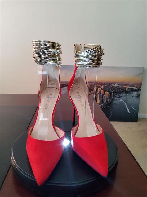 Red Ankle Gold Wrap Pumps – The Shoe House