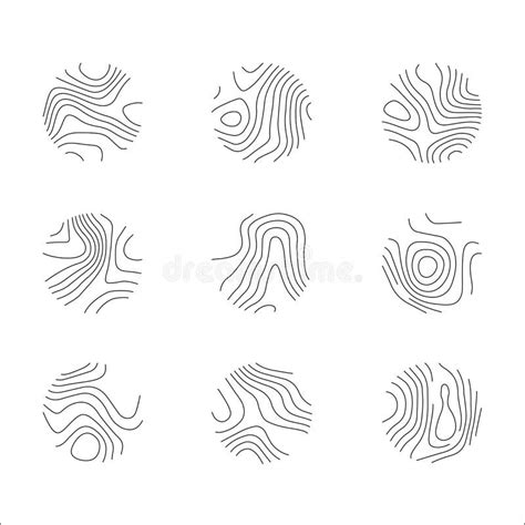 Topographic Line Pattern, Map Landscape Background Above View. Vector ...