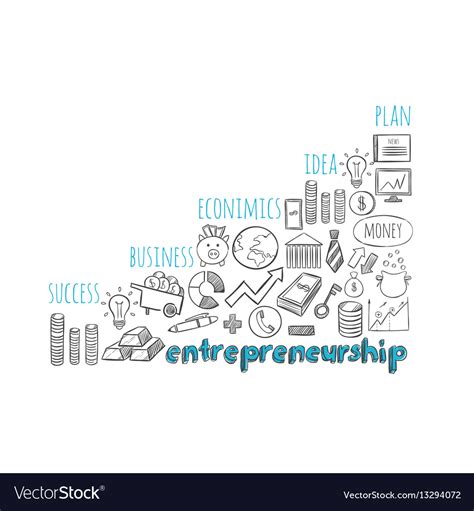 Business entrepreneurship strategy sketch concept Vector Image