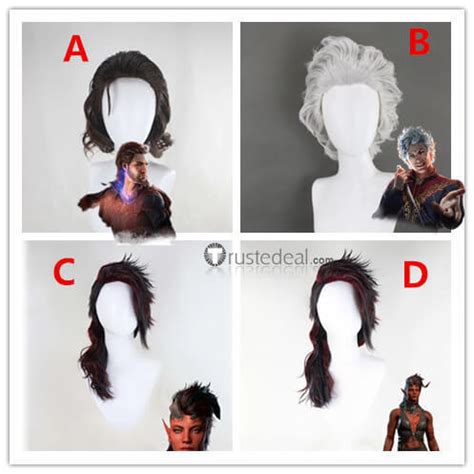 Baldur's Gate 3 BG3 Astarion Gale Karlach Black Brown Silver White Styled Cosplay Wig