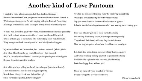 Another kind of Love Pantoum – 16minutepoetry