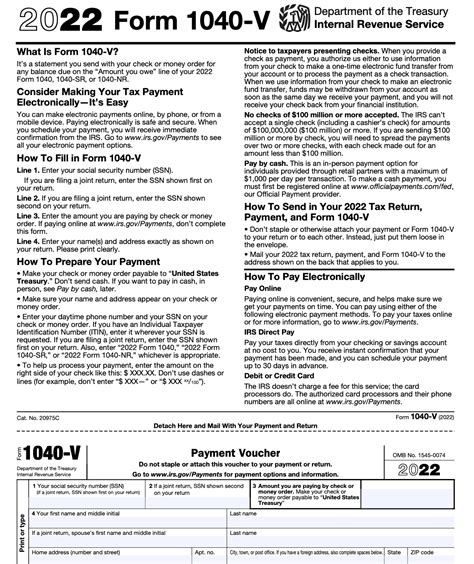 2023 Form 1040 V - Printable Forms Free Online