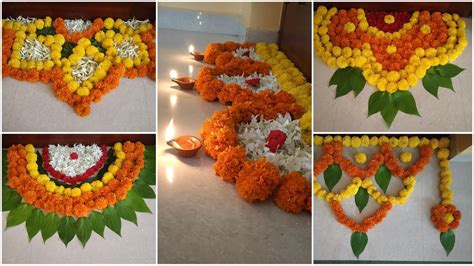 Flower Rangoli Designs For Corner | Best Flower Site