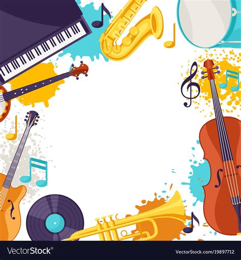 Frame with musical instruments jazz music Vector Image