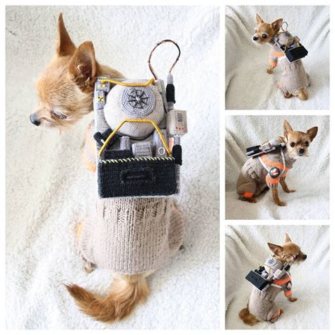 Crocheted and Knitted Ghostbusters Dog Costume