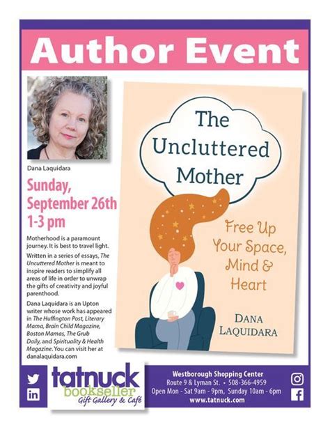 Author Event Dana Laquidara The Uncluttered Mother | Tatnuck Bookseller, Westborough, MA ...