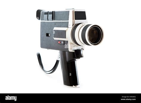 Vintage old video camera isolated on white Stock Photo - Alamy