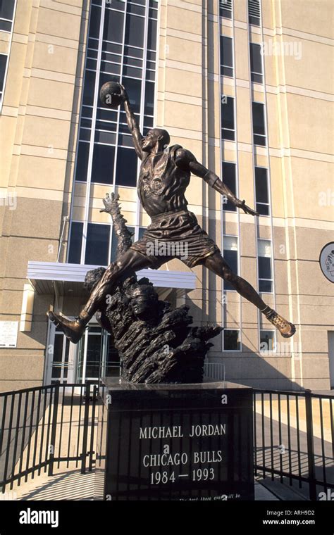 NBA Star Michael Jordan Statue at United Center in Chicago Illinois worlds great basketball ...