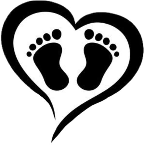 Heart Baby Babyfeet Silhouette - Baby Feet Heart Clip Art - Png ...