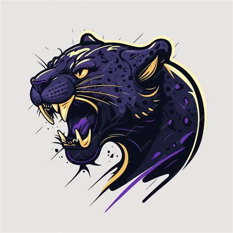 Premium Vector | Black panther face logo mascot icon wild animal character vector logo