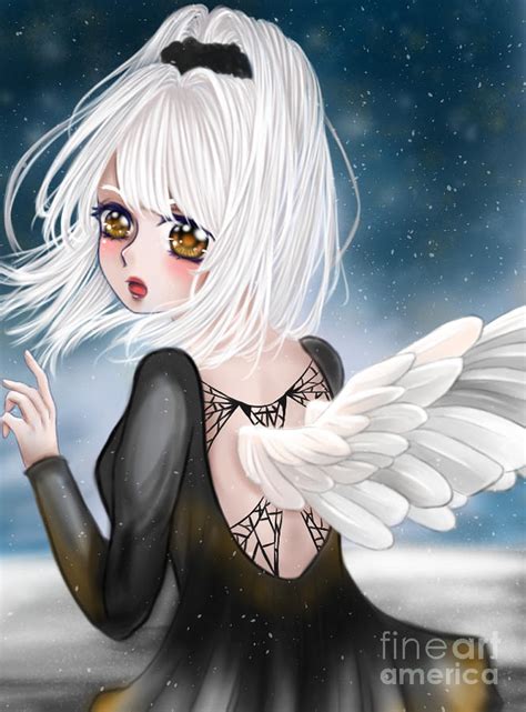 Snow Anime Angel Digital Art by Anime Art For U - Fine Art America