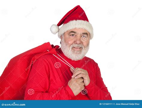 Funny Santa Claus with Red Sack Stock Image - Image of card, people ...