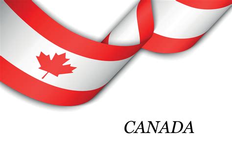 Waving ribbon or banner with flag of Canada 6472789 Vector Art at Vecteezy