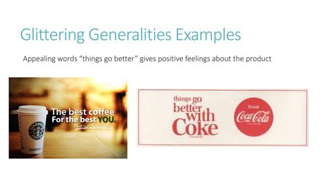 Examples Of Glittering Generalities Propaganda Ads