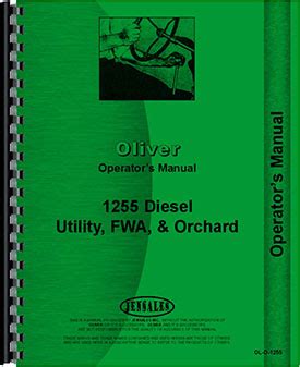 Oliver 1255 Tractor Operators Manual