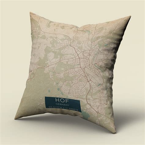 Vintage Hof Germany Map Pillow, Custom Double Sided Pillow - Custom ...