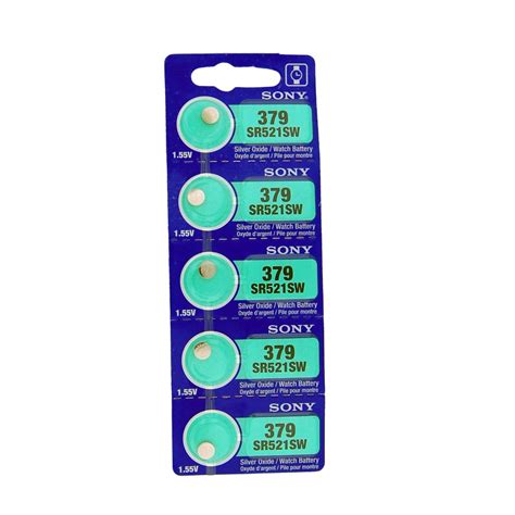 Sony Silver Oxide Batteries Size 379 (SR521SW)(Pack of 5) - Walmart.com