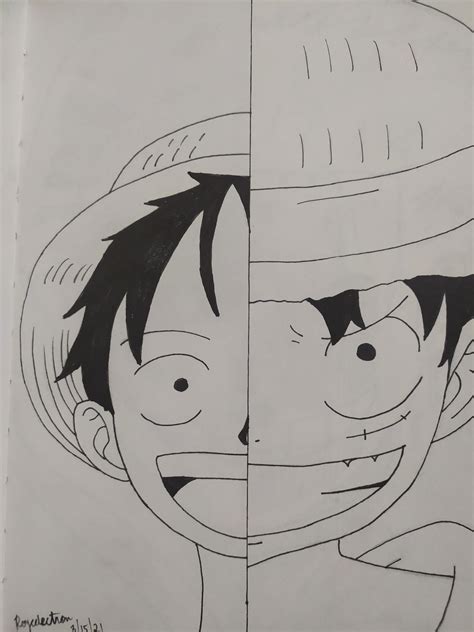 Luffy Pre/Post Time-skip FanArt by Roycelectron on DeviantArt