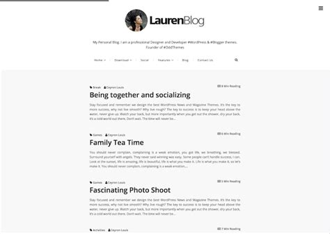 free blogger template lauren copy - OddThemes Blog