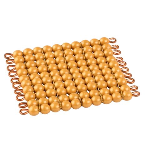 One Golden Bead Square Of 100: Individual Beads (Nylon) | Nienhuis ...