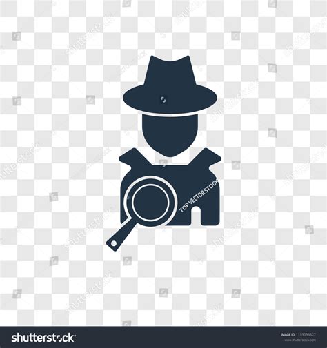 Detective Vector Icon Isolated On Transparent Stock Vector (Royalty ...