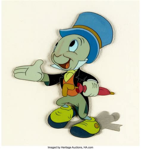 Pinocchio Jiminy Cricket Production Cel (Walt Disney, 1940).... | Lot ...