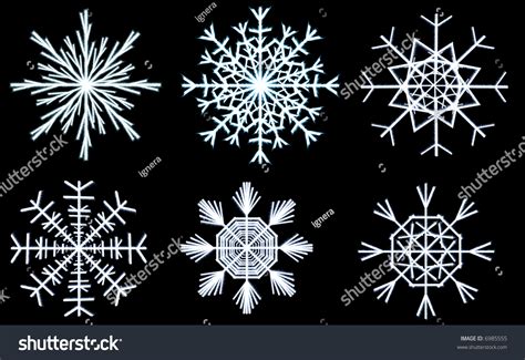 Illustrated Snowflakes Shapes Stock Photo 6985555 : Shutterstock