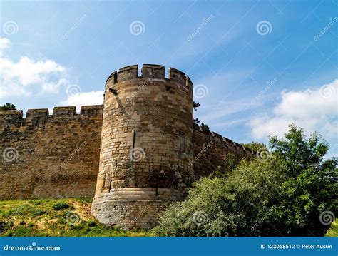 Lincoln, United Kingdom - 07/21/2018: Lincoln Castle Wall during ...