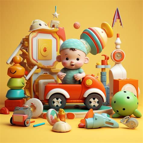 Premium Photo | 3d baby toys