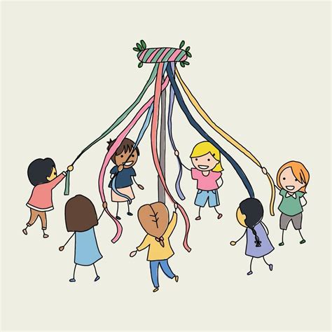 Maypole Cute Drawing 12719339 Vector Art at Vecteezy