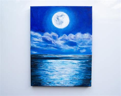 RESERVED ~ Full Moon Painting on Canvas | Moon painting, Painting, Moon wall art