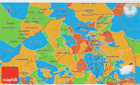 Political 3D Map of Northern Province