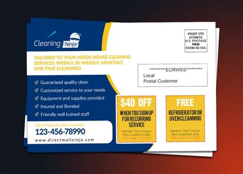 Cleaning Service EDDM postcard Template - Croovs - Community of Designers