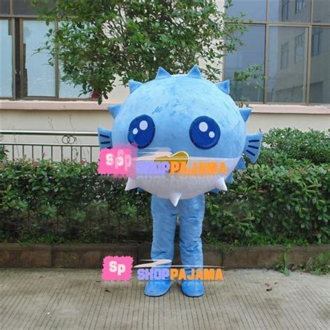 Adorable Cartoon Bulging Pufferfish Mascot Costume