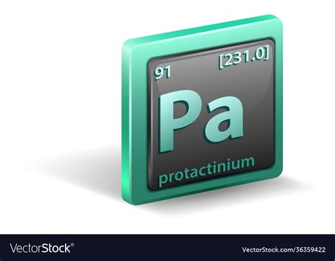 Protactinium chemical element chemical symbol Vector Image