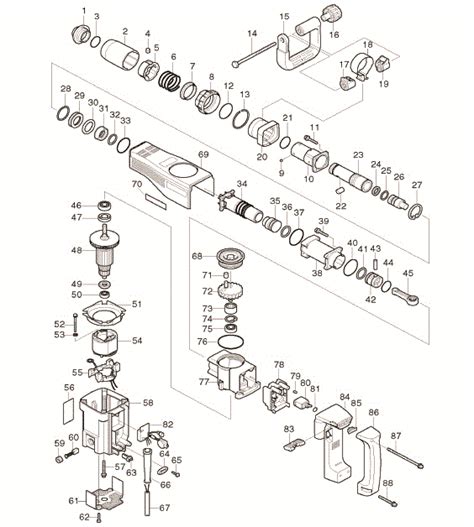 Makita hm1140c Parts - Demolition Hammer - Makita Demolition Hammer ...