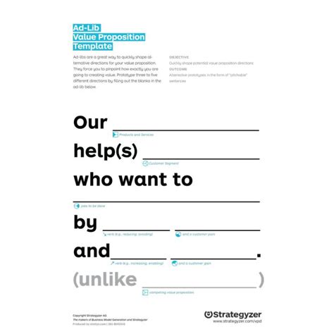 ad-lib Value Proposition Template A4